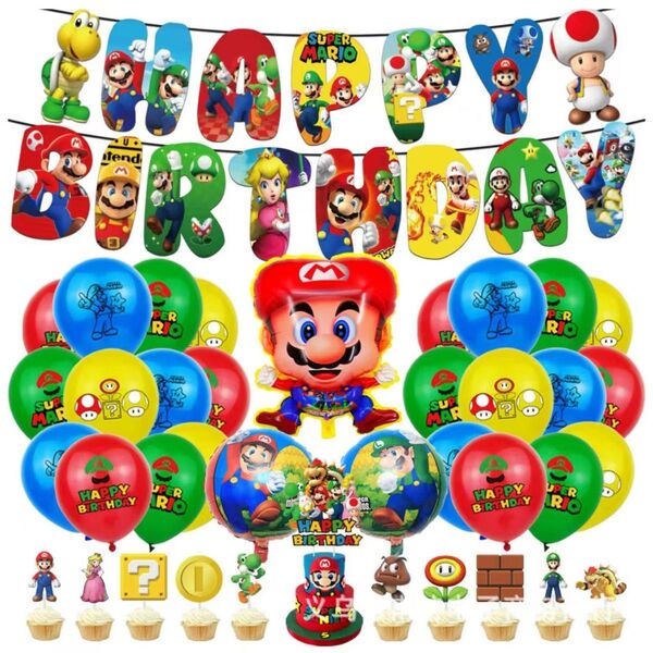 マリオ誕生日パーティー風船セットバースデーガーランドバルーン子供保育園