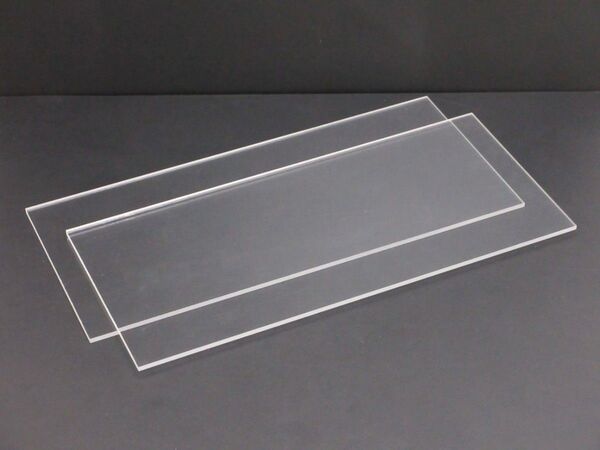 【DIY/工作材料】透明アクリル板④ 2枚 約201×451㎜ 厚み≒5㎜ バラ売り応相談