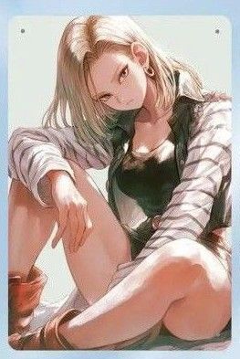 【ドラゴンボール 18号】メタルアート アニメ同人 イラスト セクシー 可愛い 美少女 巨乳 DRAGON BALL かわいい