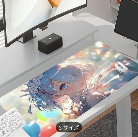 【リゼロ レム】ゲーミングマウスパッドワイド60cm×30cmアニメ イラスト ゼロから始める異世界生活 かわいい 同人 AI