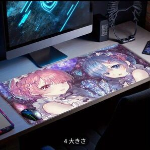 【リゼロ レム&ラム】ゲーミングマウスパッドワイド 60cm×30cm アニメイラスト AI ゼロから始める異世界生活 同人