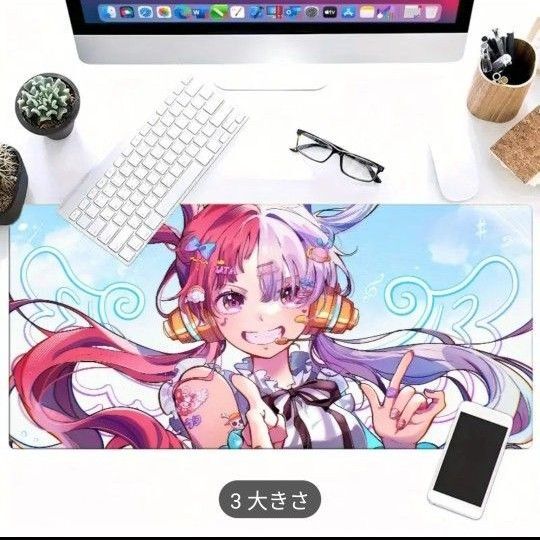 【ワンピース ウタ】ゲーミングマウスパッドワイド 60cm×30cmアニメイラスト ファンアート ONE PIECE 同人 美少女