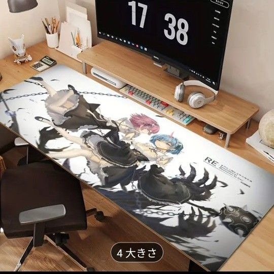 【リゼロ レム&ラム】ゲーミングマウスパッドワイド 60cm×30cm アニメイラスト AI ゼロから始める異世界生活 同人 姉妹