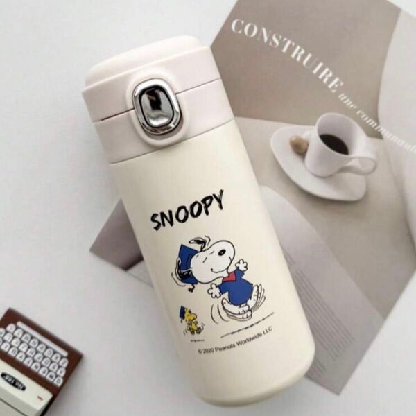 【新品未使用】スヌーピー SNOOPY 水筒 300ml ステンレス 保温 保冷 通園 通学 魔法瓶 タンブラー ステンレスマグ