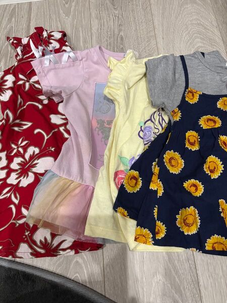 女の子 子供服 ワンピース トップス 4点セット まとめ売り