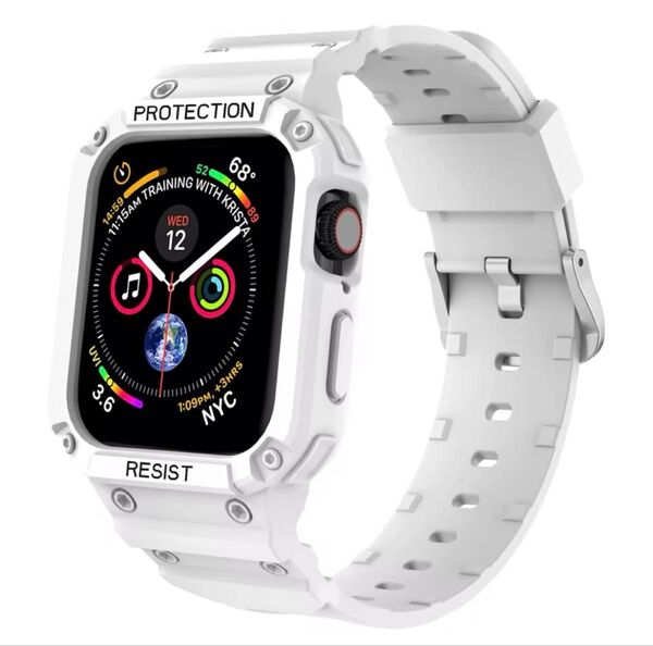 Apple Watch 38mm/40mm/41mm対応 スポーツバンド アップルウォッチバンド ホワイト