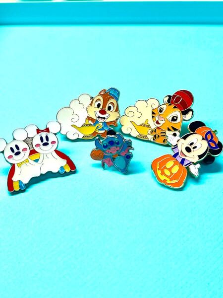 ディズニー ピンバッジ 5点セット ハロウィン ミッキー ミニー スティッチ