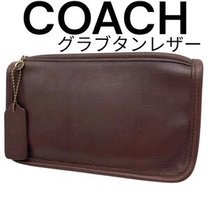 OLD COACH オールド コーチ グラブタンレザー ポーチ チャンキーケース マルチポーチ ブラウン 茶 ヴィンテージ 保存袋