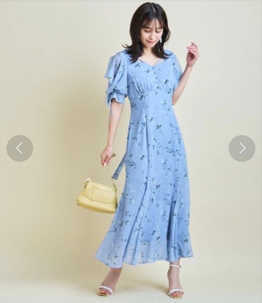 美品 マイストラーダ ベールフラワーワンピース 花柄 ワンピ ロング 美人百花