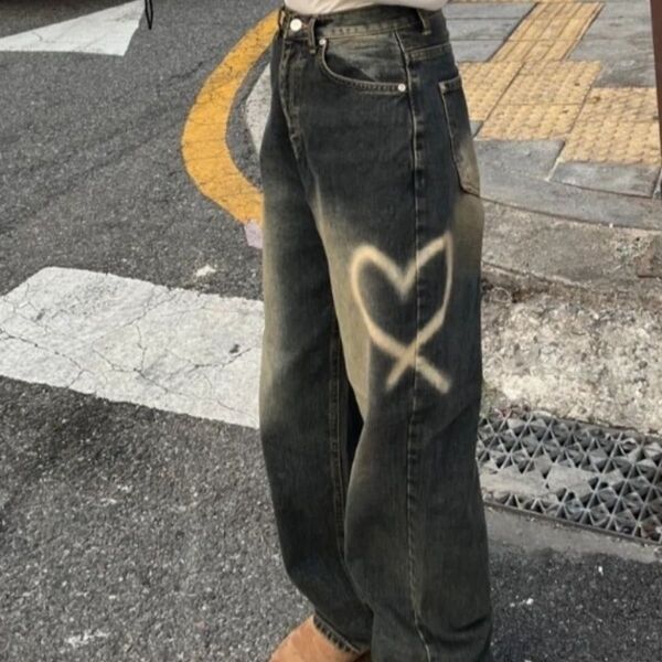 .KOM デニムパンツ アメカジ ジーンズ S A’GEM/9 × .kom 『.KOM/ドットケーオーエム』 ハートデニムパンツ