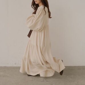 moi tytto ガーゼティアードAラインワンピース Sサイズ ロングワンピース