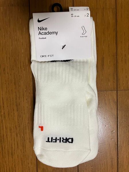 ナイキ アカデミー サッカー ソックス ホワイト NIKE Academy DRI-FIT XS 19-21cm 2足セット