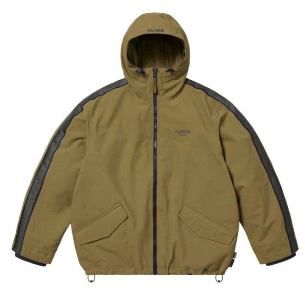 Supreme GORE-TEX Stripe Hooded Jacket XL Olive ナイロン ジャケット
