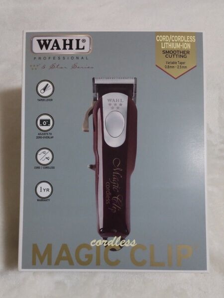 【新品未使用】WAHL マジッククリップ コードレスバリカン 赤 レッド