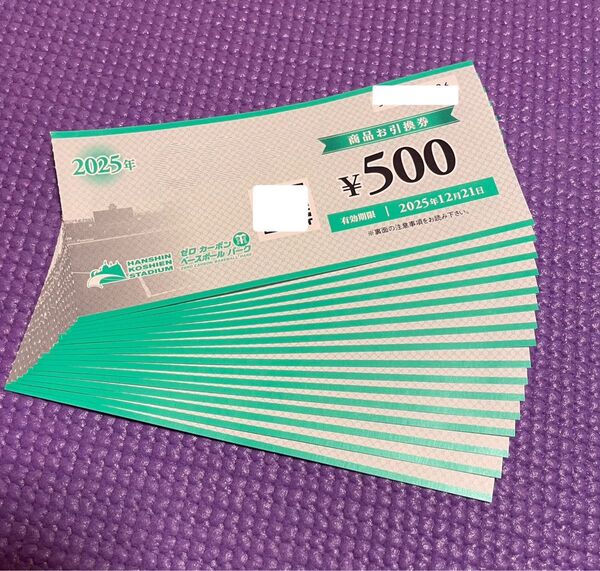 阪神甲子園球場 商品お引換券 8000円分
