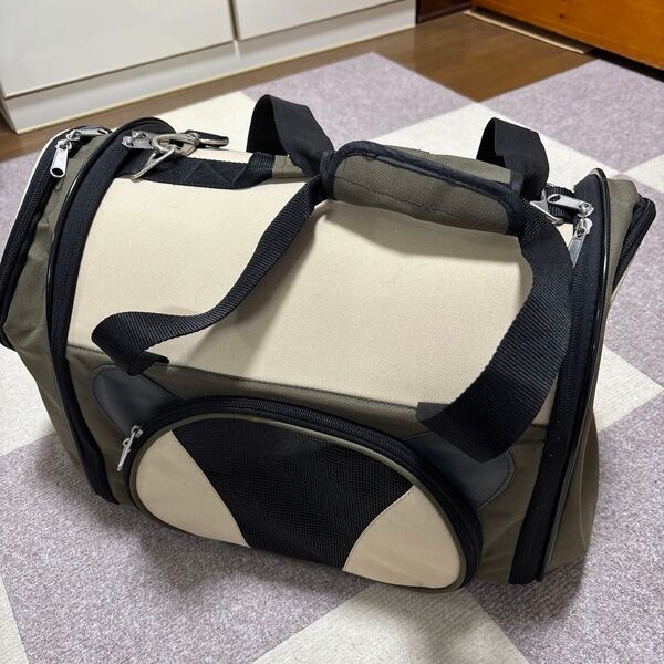 値下げ ペット用キャリーバッグ カーキ