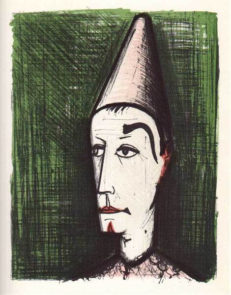 【特価】 ≪ ビュッフェ ≫ レゾネ図版 【 THE CLOWN WITH THE GREEN BACKGROUND 】
