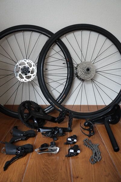 シマノ105 R7120コンポセット 機械式/油圧ディスク12速 SHIMANO 中古 ホイール前後セット