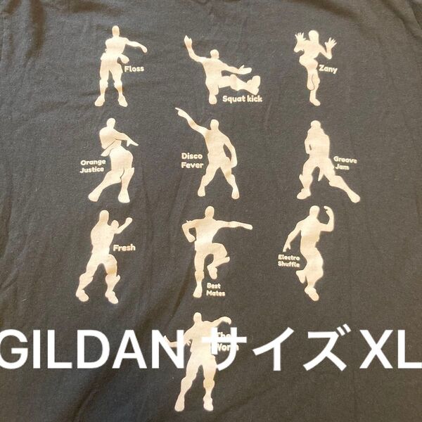 Tシャツ 半袖Tシャツ GILDAN ギルダン 黒 ダンス エモート XL 普段着 ルームウェア キッズ