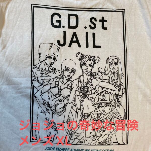 ジョジョの奇妙な冒険 ジョリーン 長袖 Tシャツ ロンT 白 メンズ LL 男女兼用 部屋着 ルームウェア 普段着 プリント 美品