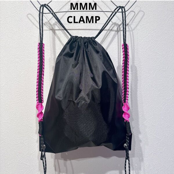 ナップサック ハンドメイド リュック ピンク ネオンカラー パラコードリュック y2k 巾着 BAG ナイロン バッグ