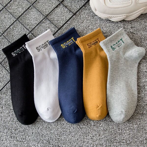 新入荷 メンズソックス 5足セット 通気抗菌スニーカーショートくるぶしスポーツソックス まとめ売り 男性靴下