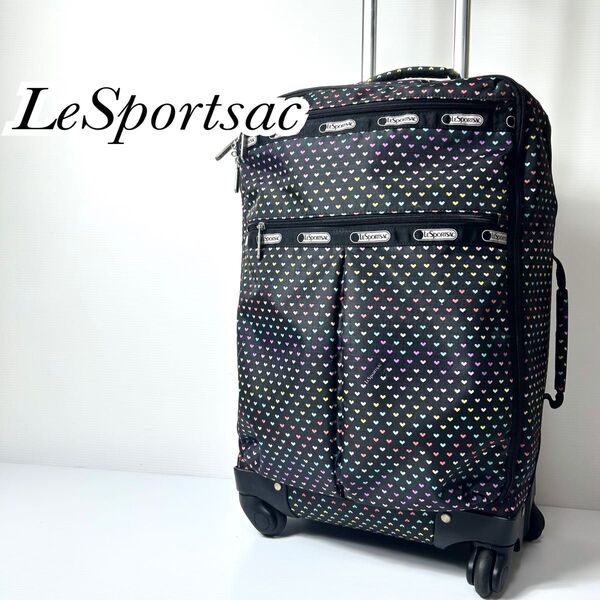 LeSportsac キャリーケース キャリーバッグ ハート 総柄 ブラック
