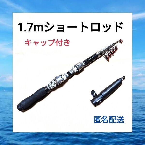 高品質、1.7mコンパクトロッド ショートロッド 穴釣り サビキ