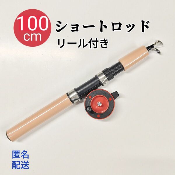 100cmショートロッドとリールのセット コンパクトロッド 穴釣り サビキ