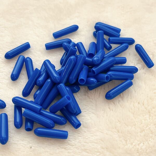 50個 ゴムエンドキャップ 4.5mm 内径 ビニール PVC ラウンドチューブ ボルトキャップ カバー ネジ ボルト 支柱ブルー