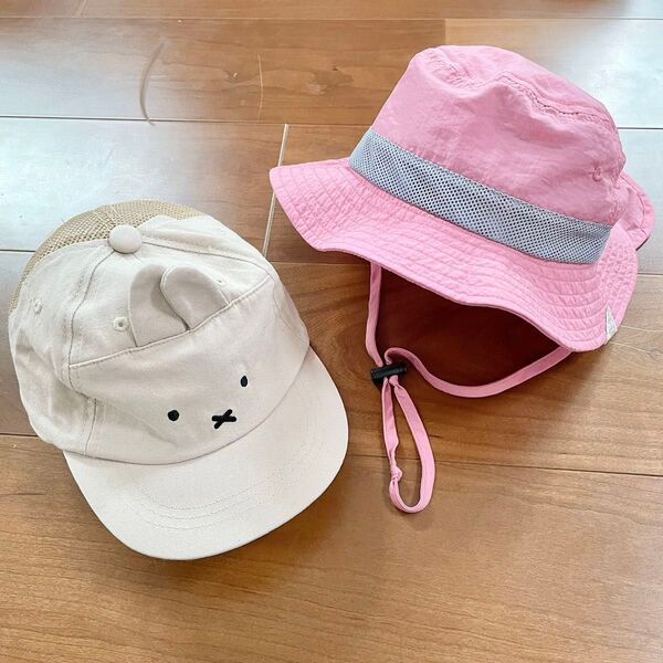 キッズ 帽子 2個セット ミッフィー breeze プティマイン ハット CAP アウトドア