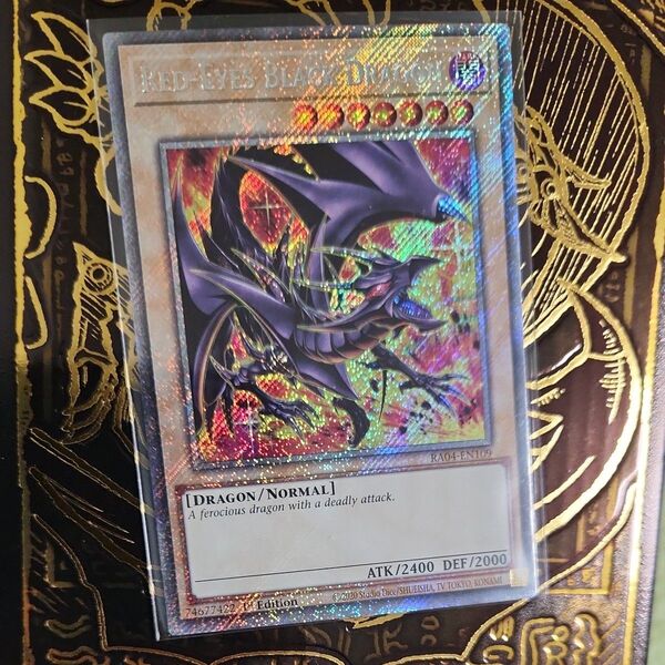 遊戯王 真紅眼の黒竜 レッドアイズブラックドラゴン 英語 プラチナシークレット 絵違い イラスト違い 海外 新規絵