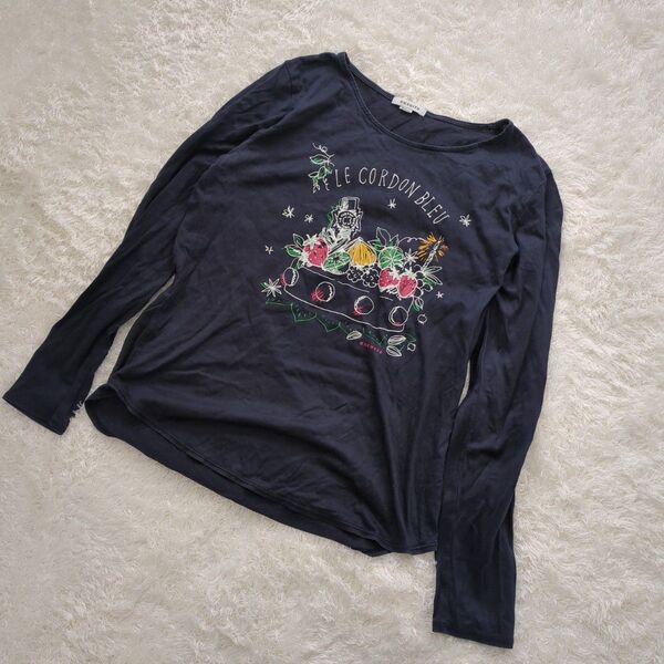 ensuite エンスウィート(M)ロンT ネイビー カットソー 長袖Tシャツ