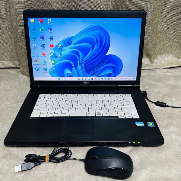 S55 FujitsuノートパソコンSSD高速 Windows11オフィス付き
