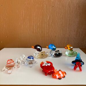 ガラス細工 ミニチュア まとめ売り 8個セット 置物 インテリア