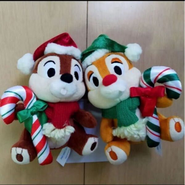 ぬいぐるみバッジ チップ デール ディズニー クリスマス ディズニーランド TDL