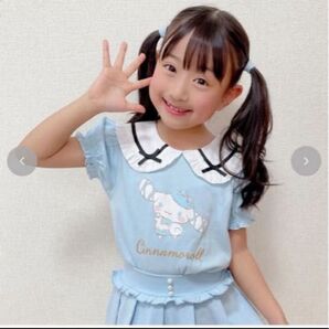 130サイズ シナモロール 半袖Tシャツ ブルー 水色 しまむら サンリオ