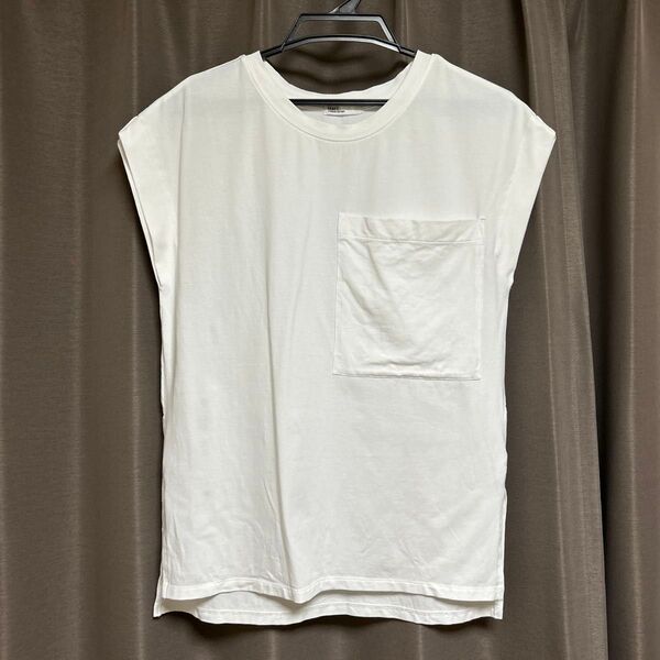 フレンチスリーブ白 Tシャツロング丈