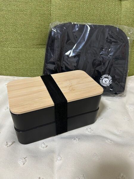 お弁当箱 2段ランチボックス 保冷バッグ付き 竹製蓋 おしゃれ ランチボックス 弁当箱 木製