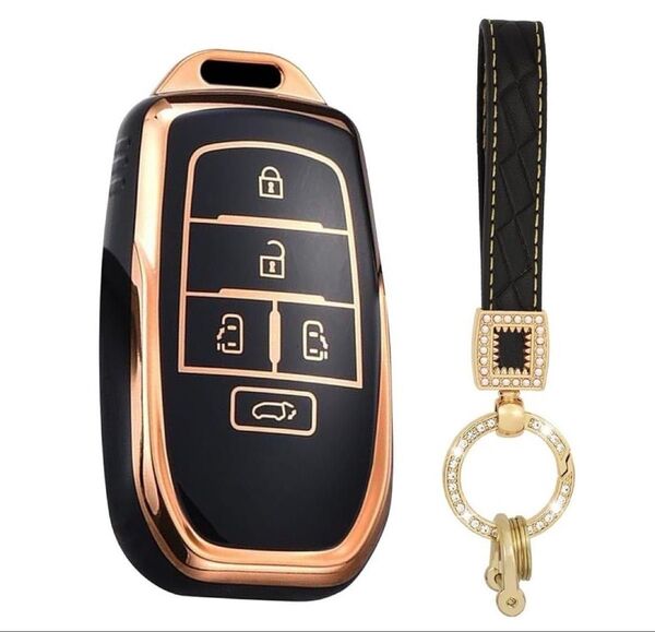 TOYOTA トヨタ スマートキー カバー ケース キーケース キーホルダー キー保護 ブラック