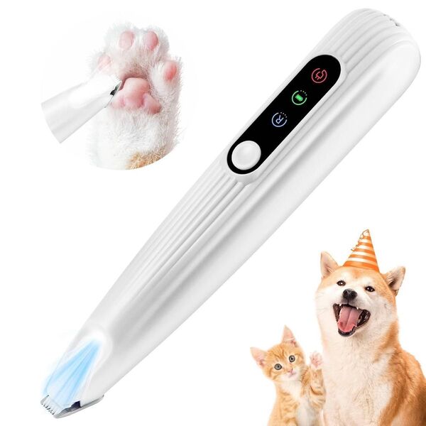 ペット用 バリカン 犬 猫 LEDライト付き USB-C 充電 部分カット 自宅トリミング 小型 コードレス
