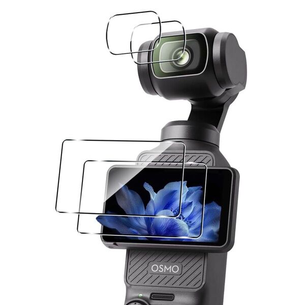 DJI OSMO Pocket 3 ガラスフィルム カメラフィルム 2枚+2枚 保護フィルム 極薄 オズモポケット オズポケ