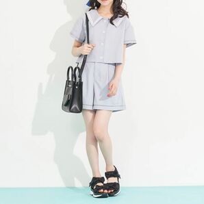 超美品!メゾピアノジュニア ハシゴレースブラウス、ショートパンツセット 140