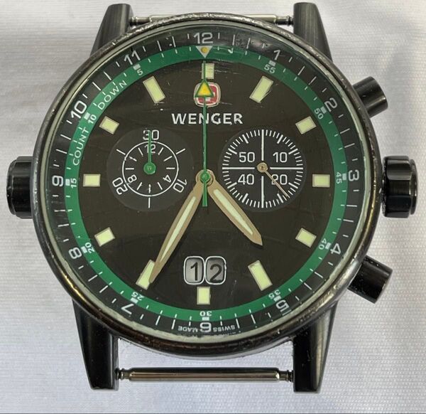 SWISS WENGER スイス ウェンガー 腕時計クォーツ クロノグラフ 電池新品