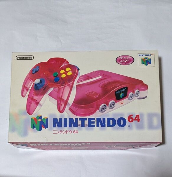 NINTENDO64 クリアレッド 本体 コントローラーセット マリオゴルフ付き