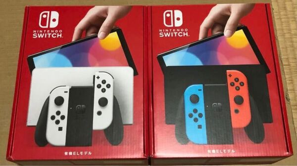 Nintendo Switch 有機ELモデル ネオン/ホワイト 2台 新品未開封 店舗印無し