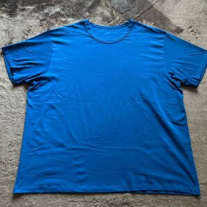 【大きいサイズ】ユニクロ エアリズムコットンクルーネックTシャツ 4XL BLUE UNIQLO 【美品】