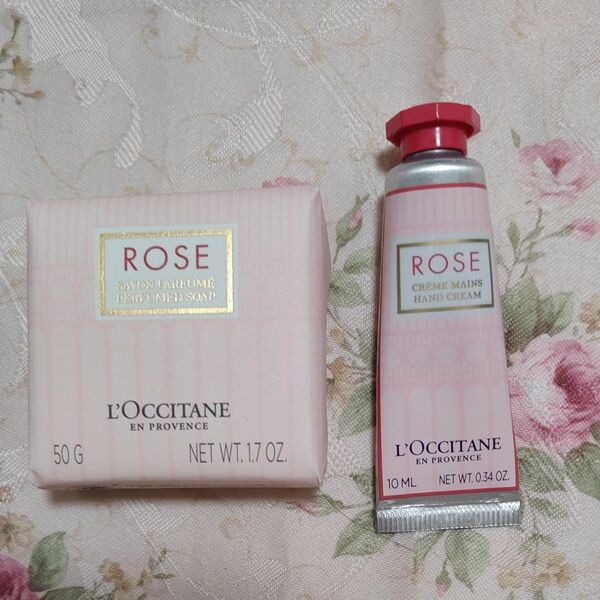 ロクシタン ローズ 50g 化粧石鹸& ローズ ハンドクリーム ミニサイズ 10ml 未使用 セット
