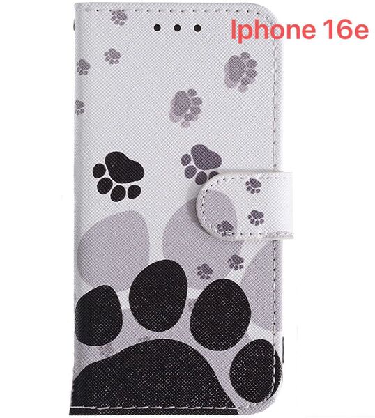 iPhone 16e 手帳型 ケース かわいい 肉球 カード入れ ストラップホール付き アイフォン16 e