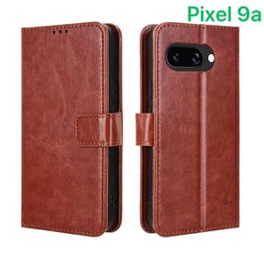 Pixel 9a ケース ピクセル 手帳型 シンプル レザー 耐衝撃 ブラウン